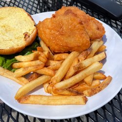 Yawl's Cafe - Fried fish sandwich.... (Cod) with fries.