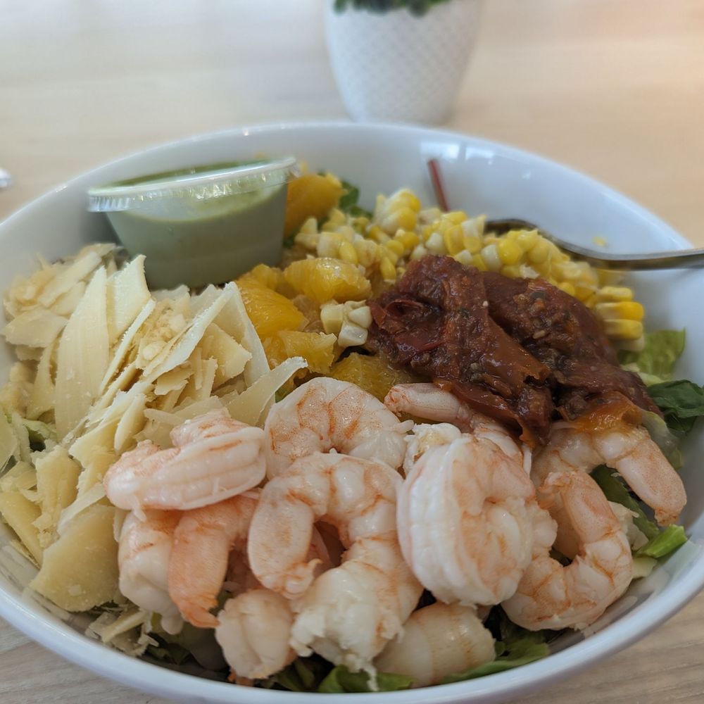 Crisp & Green - a bowl of food with shrimp and corn - Salad Near Me - Naples, Florida Crisp & Green - a bowl of food with shrimp and corn - Salad Near Me - Naples, Florida