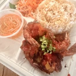 Shrimp and rice plate Shrimp and rice plate