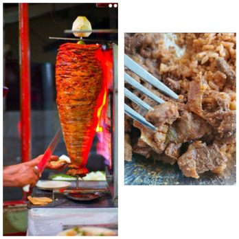 Chronic Tacos - LEFT SIDE: Al Pastor made right. RIGHT: Mistery salty meat at Chronic Tacos. - Mexican Near Me - Irvine, California