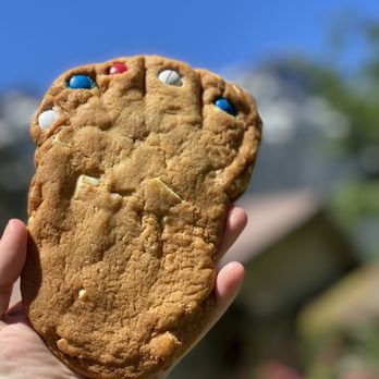 Espresso Chalet - a hand holding a chocolate chip cookie - Coffee & Tea Near Me - Gold Bar, Washington