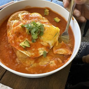 Palapa - There is nothing else to this huevos rancheros. Pretty presentation to make up for small portion. - Mexican Near Me - Fullerton, California Palapa - There is nothing else to this huevos rancheros. Pretty presentation to make up for small portion. - Mexican Near Me - Fullerton, California