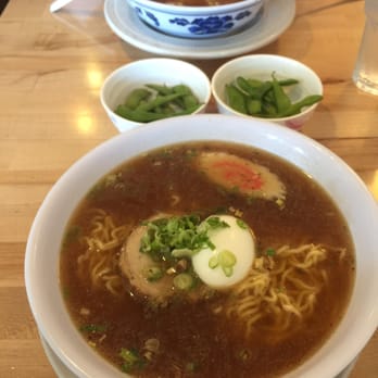 Sachiko Sushi - Tokyo ramen and it came with a 4 piece California roll( not in picture because I destroyed it) and a side of edamame. - Japanese Near Me - Tuscon, Arizona