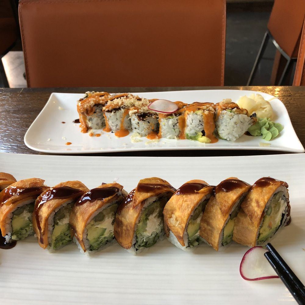Kibo Sushi House - Spicy vegetarian role (in the back) and modified role. - Sushi Bars Near Me - Toronto, Ontario Kibo Sushi House - Spicy vegetarian role (in the back) and modified role. - Sushi Bars Near Me - Toronto, Ontario