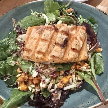 Kitchen Social - Social house salad with salmon. - New American Near Me - Westlake, Ohio