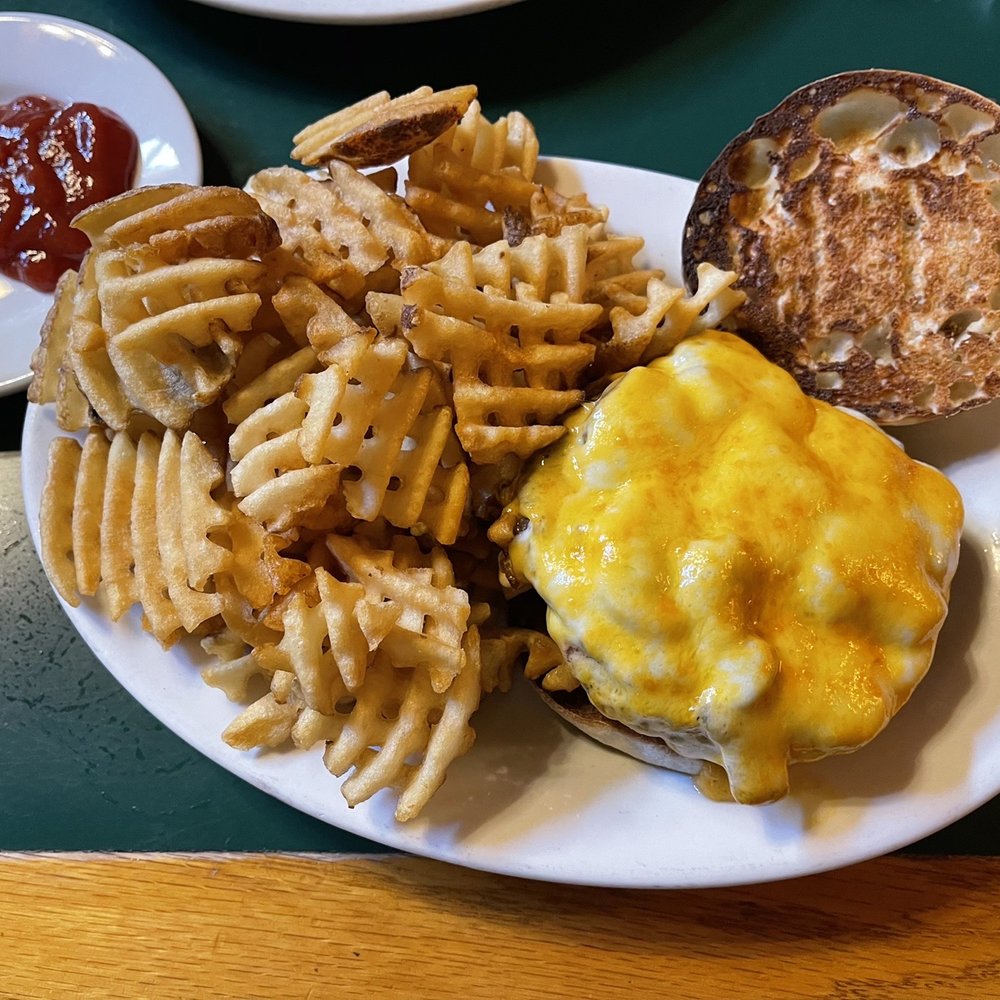 Buckram Stables Cafe - The MASSIVE Stabilizer burger cooked to perfection! - American Near Me - Locust Valley, New York Buckram Stables Cafe - The MASSIVE Stabilizer burger cooked to perfection! - American Near Me - Locust Valley, New York