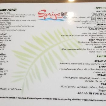 Sprigs Grille Restaurant - Seafood Near Me - Kapolei, Hawaii