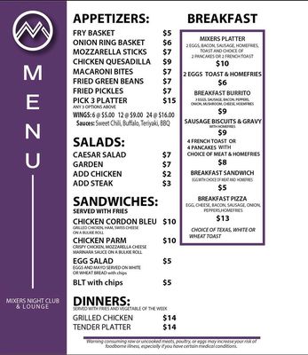 Menu photo 1 Mixers Sabattus, ME