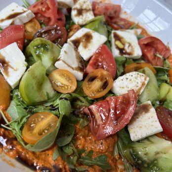 The Peacock - SUMMER CAPRESE Buffalo mozzarella, roasted pepper cashew pesto, heirloom tomato, aged balsamic glaze, extra virgin olive oil - Breakfast & Brunch Near Me - Charleston, South Carolina The Peacock - SUMMER CAPRESE Buffalo mozzarella, roasted pepper cashew pesto, heirloom tomato, aged balsamic glaze, extra virgin olive oil - Breakfast & Brunch Near Me - Charleston, South Carolina