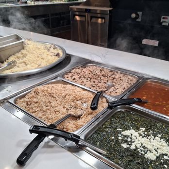 Dimassi's Mediterranean Buffet - Different style rices, spinach with feta, chickpeas - Buffets Near Me - Oceanside, California