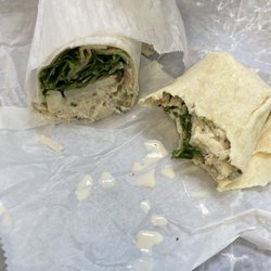 Industry Squares and Bread - Herbed Tuna wrap with honey crisp apples and arugula... meh.. too watery.