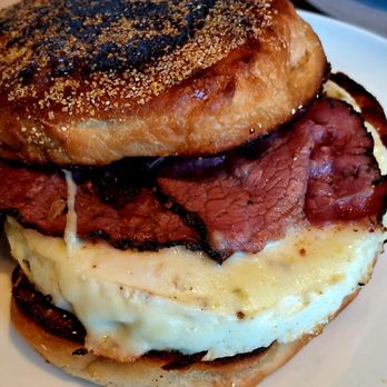 Fine Company - Egg + jack cheese muffin with pastrami - New American Near Me - Las Vegas, Nevada Fine Company - Egg + jack cheese muffin with pastrami - New American Near Me - Las Vegas, Nevada