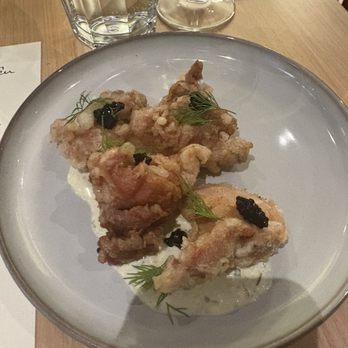 Muoi Tieu - Fried chicken with caviar and garlic/lemon/dill aioli - Vietnamese Near Me - Takoma Park, Maryland Muoi Tieu - Fried chicken with caviar and garlic/lemon/dill aioli - Vietnamese Near Me - Takoma Park, Maryland