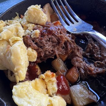 Sundown at Granada - Skillet Brisket Hash & Eggs - New American Near Me - Dallas, Texas Sundown at Granada - Skillet Brisket Hash & Eggs - New American Near Me - Dallas, Texas