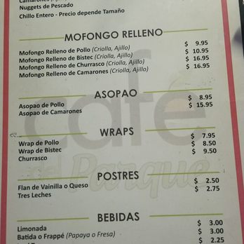 Cafe del Parque - Mofongo Menu - Breakfast & Brunch Near Me - San Juan, Puerto Rico Cafe del Parque - Mofongo Menu - Breakfast & Brunch Near Me - San Juan, Puerto Rico