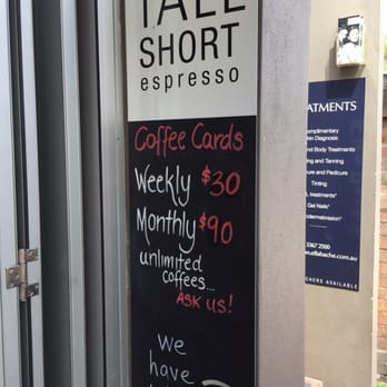 Tall Short Espresso Bar - Grab a weekly coffee card - Coffee & Tea Near Me - Paddington, QLD Tall Short Espresso Bar - Grab a weekly coffee card - Coffee & Tea Near Me - Paddington, QLD