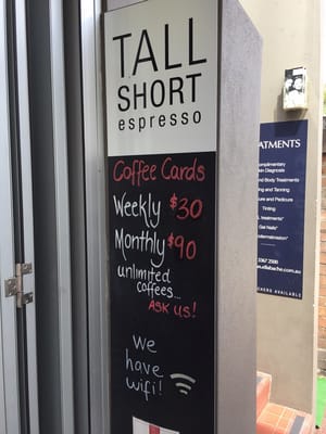 Menu photo 3 Tall Short Espresso Bar Paddington, QLD Menu photo 3 Tall Short Espresso Bar Paddington, QLD