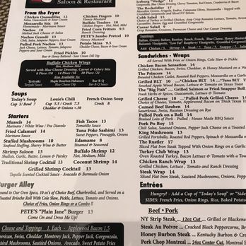Pete's Saloon & Restaurant - Part of menu - American Near Me - Elmsford, New York Pete's Saloon & Restaurant - Part of menu - American Near Me - Elmsford, New York