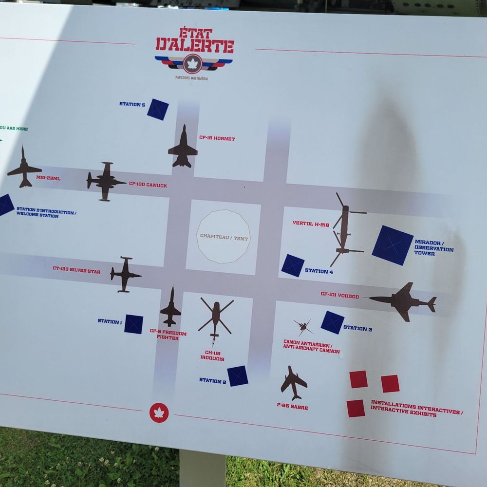 Air Defence Museum - A map of the outside airplane display exhibit - Museums Near Me - Saguenay, Quebec