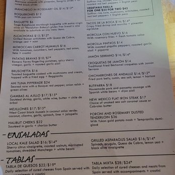 La Boca - The menu - Tapas Bars Near Me - Santa Fe, New Mexico