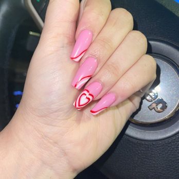 Reverie Nails - Square/Coffin acrylic gel set with design - Nail Salons Near Me - Chicago, Illinois Reverie Nails - Square/Coffin acrylic gel set with design - Nail Salons Near Me - Chicago, Illinois