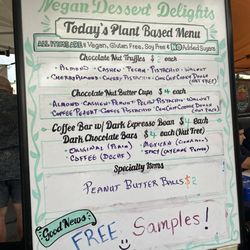 Vegan Dessert Delights - The menu