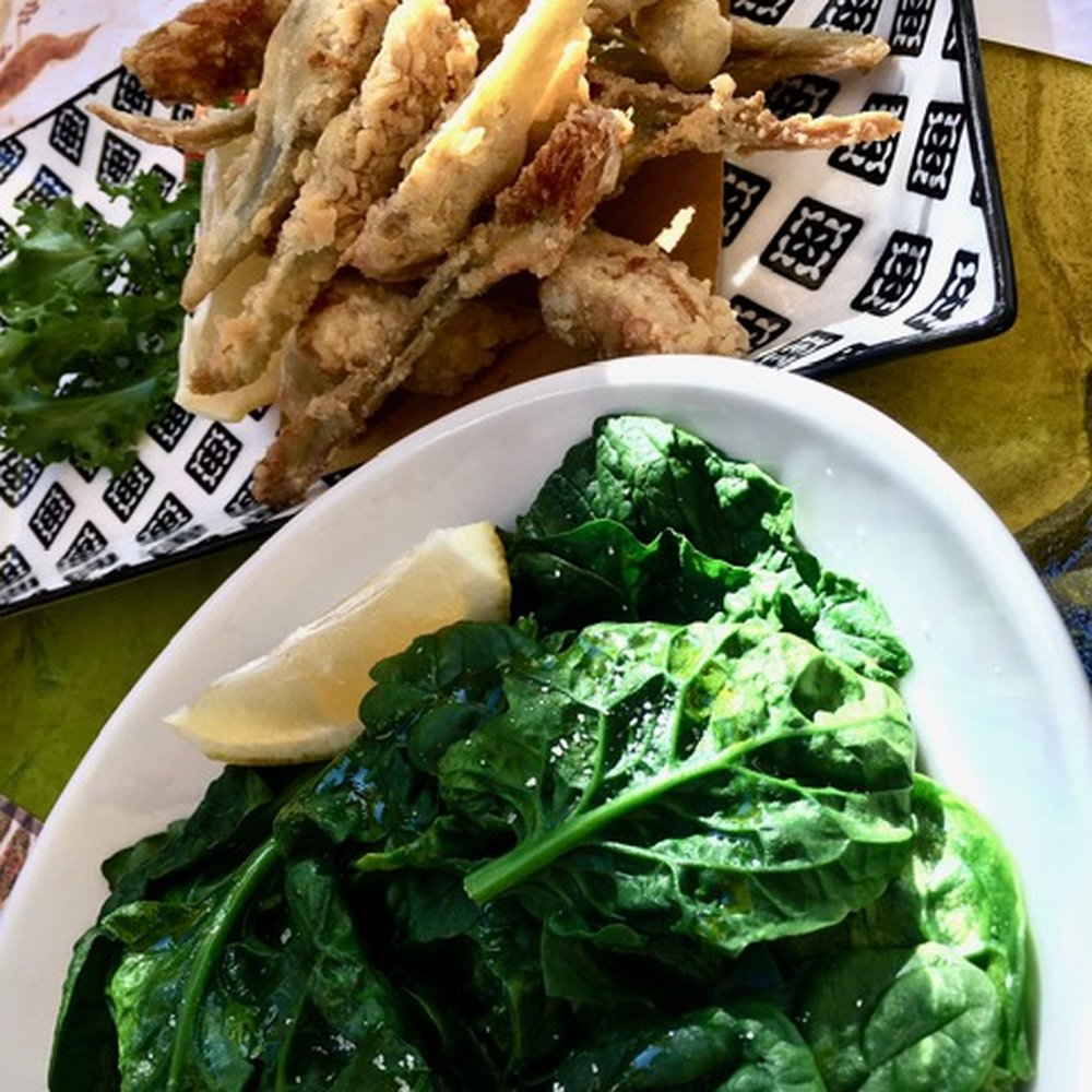 Le Terrazze di Properzio - Spinach and fried artichokes - Italian Near Me - Assisi, PG Le Terrazze di Properzio - Spinach and fried artichokes - Italian Near Me - Assisi, PG