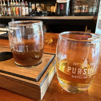 Pursuit Distilling - Part of the flight of whiskies. - Distilleries Near Me - Enumclaw, Washington