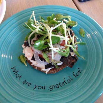 Cafe Gratitude - Raw bagel. Amazingly similar to real bagels that I never eat anymore. So delish!! - Vegan Near Me - Venice, California