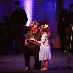 First Denton - Sweet Emmalyn helping us with Night of Worship! We LOVE KIDS!