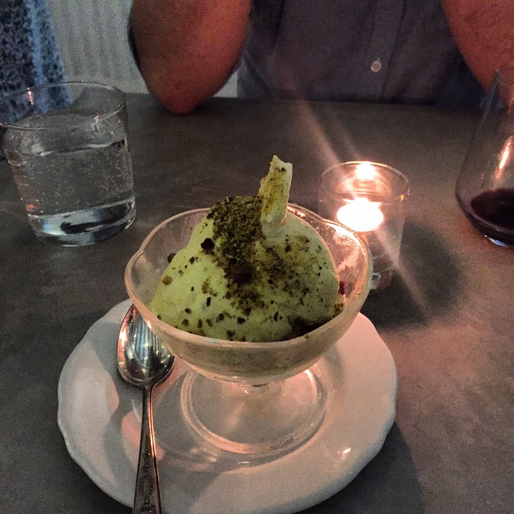 Sofreh - Saffron and pistachio ice cream with a frozen rosewater chip - Persian/Iranian Near Me - Brooklyn, New York Sofreh - Saffron and pistachio ice cream with a frozen rosewater chip - Persian/Iranian Near Me - Brooklyn, New York