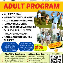 Lion Golf Academy - Our new pricing for our adult and junior programs include the option for both on course and off course classes in low 4-1 ratio setting.