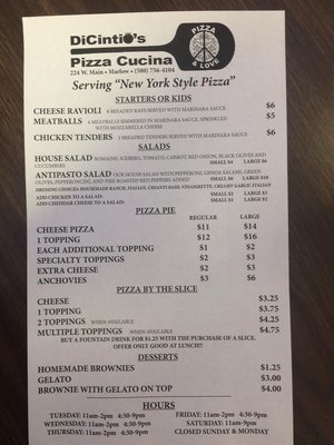 Menu photo 6 DiCintio's Pizza Cucina Marlow, OK