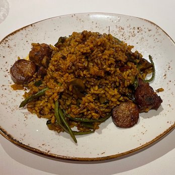 L'Olivé - HOUSE RICE - Local house made rib meat Sausage with seasonal vegetables - Spanish Near Me - Barcelona, B L'Olivé - HOUSE RICE - Local house made rib meat Sausage with seasonal vegetables - Spanish Near Me - Barcelona, B
