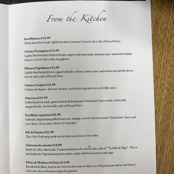 Tarquin Argentinian Restaurant - Menu - Argentine Near Me - Sioux Falls, South Dakota
