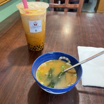 Donburiya Cafe - Miso Soup + Thai Ice Tea with boba - Ramen Near Me - Hamden, Connecticut Donburiya Cafe - Miso Soup + Thai Ice Tea with boba - Ramen Near Me - Hamden, Connecticut