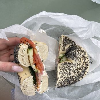 Lox Stock'n Bagel - Barely any cream cheese, poppyseed bagel because it was one of the only options left - Coffee & Tea Near Me - Green Bay, Wisconsin Lox Stock'n Bagel - Barely any cream cheese, poppyseed bagel because it was one of the only options left - Coffee & Tea Near Me - Green Bay, Wisconsin