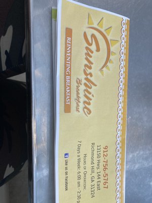 Menu photo 6 Sunshine Breakfast Restaurant Richmond Hill, GA Menu photo 6 Sunshine Breakfast Restaurant Richmond Hill, GA