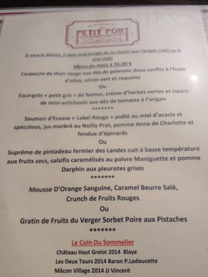 Menu photo 1 Le Petit Pont Uccle, BRU