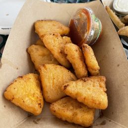 Mac and Cheese bites with Korean BBQ sauce 3.5/5 Mac and Cheese bites with Korean BBQ sauce 3.5/5