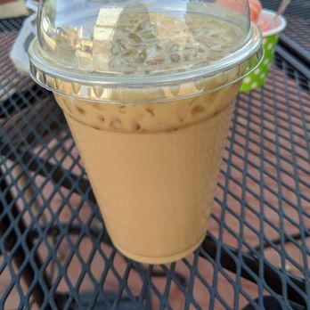 Raven Blues Coffeehouse Cafe - Lavendar latte! 12 oz. It was perfect and had the perfect amount of ice - Coffee & Tea Near Me - Albuquerque, New Mexico