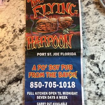 The Flying Harpoon - Front page of the menu - Dive Bars Near Me - Port St. Joe, Florida The Flying Harpoon - Front page of the menu - Dive Bars Near Me - Port St. Joe, Florida
