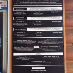 Lazy Man Bar-B-Que - Menu Board