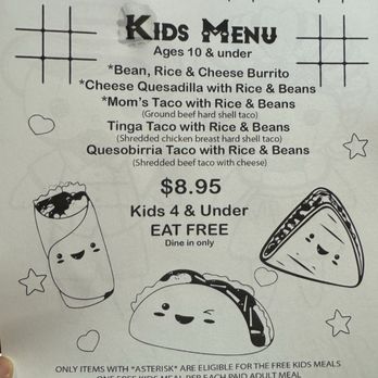 Carolina's Mexican Kitchen - Kids Menu - Mexican Near Me - Las Vegas, Nevada