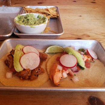 Hook Fish - one poke and one salmon taco ($15 for both) - Seafood Near Me - San Francisco, California