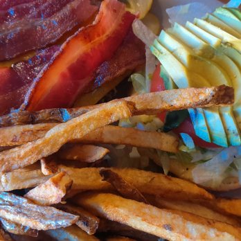 Twede's Cafe - Bacon avocado cheeseburger and fries. I wish I could think right now and describe how good it is... But I'm in a food coma! - American Near Me - North Bend, Washington