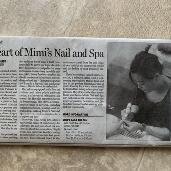 Mimi's Nail and Spa - Mimi was on the local news paper-!!!!!!! She deserves the best and acknowledgement by customers - Waxing Near Me - Gustine, California Mimi's Nail and Spa - Mimi was on the local news paper-!!!!!!! She deserves the best and acknowledgement by customers - Waxing Near Me - Gustine, California
