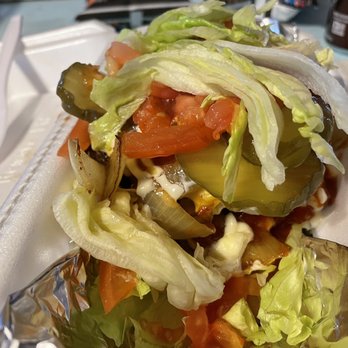 Rafter G Express - Bunless cheeseburger with extra patty, grilled onions, lettuce, tomato, pickles, ketchup and mayo. - Food Trucks Near Me - Bowie, Arizona Rafter G Express - Bunless cheeseburger with extra patty, grilled onions, lettuce, tomato, pickles, ketchup and mayo. - Food Trucks Near Me - Bowie, Arizona