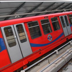 Tower Gateway DLR Station - A DLR train in a station Transport for London