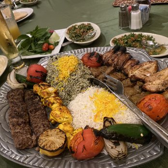 Cafe Caspian - Kabob platter - Persian/Iranian Near Me - Houston, Texas